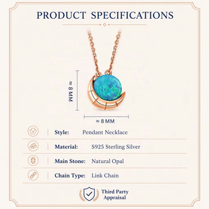 ALICE Gioielli Raffinati, Collana con Ciondolo Luna e Stella in Argento Sterling 925 e Opale Naturale, Regalo per San Valentino e Festa della Mamma - Product Image 6