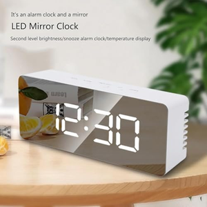 Small Size Big Display <b>Digital</b> Led Alarm <b>Clock</b> Wall <b>Clock</b> Smart Alarm <b>Clock</b> with Mirror Screen and Backlight - Product Image 4