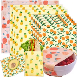 Beeswax Wraps for Food Organic Bees Wax Paper for Bread, Cheese Sandwiches Reusable Bee Wax Wrap for Covering Bowls
