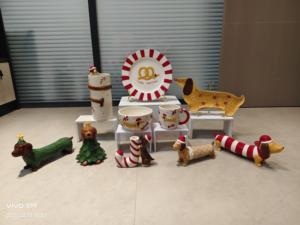 Décoration de Noël en céramique en forme de <span class=keywords><strong>saucisse</strong></span>, adorable et douce, ornements pour <span class=keywords><strong>arbre</strong></span> de Noël pour la décoration de fête <span class=keywords><strong>à</strong></span> domicile - Product Image 2