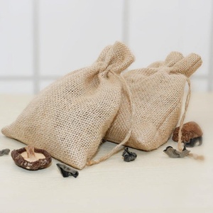 Sac de rangement en jute naturel, écologique et durable, multi-tailles, avec cordon de serrage, pour herbes chinoises, grains de café, riz, ou comme sac cadeau - Product Image 2