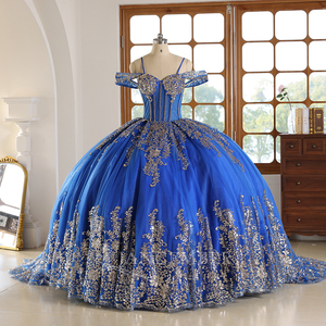 Short Gown for Debut - Floor-Length Crystal Ball Gown