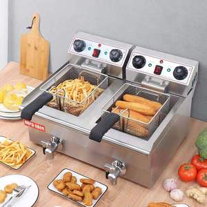 <span class=keywords><strong>Friteuse</strong></span> à <span class=keywords><strong>gaz</strong></span> de comptoir en acier inoxydable avec fenêtre de visualisation du feu et <span class=keywords><strong>double</strong></span> panier, idéale pour restaurants et hôtels – Meilleure vente - Product Image 4