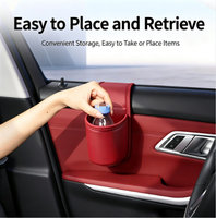 Pochette de rangement pour porte de voiture, porte-gobelet multifonctionnel en cuir pour bouteille d'eau et téléphone, fixation par bande magique, ajustement universel