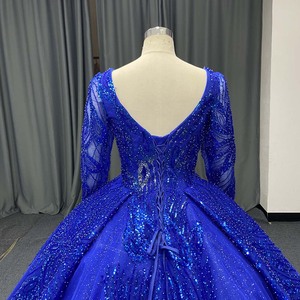 Vestido de Quinceañera Azul Rey de Lujo Lsany276, Vestido de Princesa con Lentejuelas y Cuentas Brillantes, Vestido de Fiesta de 15 Años, Jancember - Product Image 5