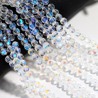 Manik-manik Kristal AB 32 Facet Berkilau Tinggi 4/6/8/10mm Manik-manik Kaca Bulat Iridescent untuk Pembuatan Perhiasan Gelang Kalung Tren SS2026