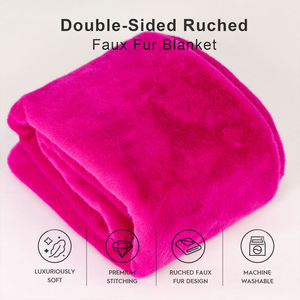 Jeté en <span class=keywords><strong>fausse</strong></span> <span class=keywords><strong>fourrure</strong></span>, matériau anti-boulochage, sécurité, sans peluches, jeté en <span class=keywords><strong>fourrure</strong></span> design taille king - Product Image 3