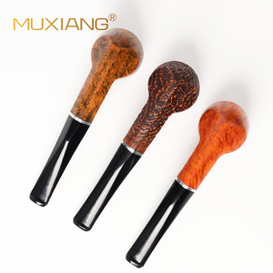 Muxiang Briar Wood Pipe 9mm Straight Stem Bulldog Style Handcrafted Tobacco Pipe - Product Image 4