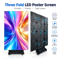 Écran d'affichage LED pliable GOB Full Color Tri-Fold P1.86, affichage publicitaire pliable, affichage numérique intérieur, écran d'affichage publicitaire