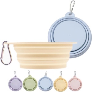OEM/ODM Wholesale Waterproof Travel Bowls for <b>Cats</b> Outdoor Portable Custom Logo Colorful Silicone Foldable Pet Dog Bowls - Product Image 1