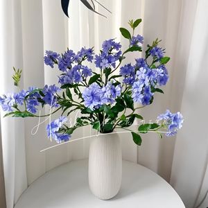 Ramo de flores artificiales de copo de nieve azul, flores de seda de alta simulación para decoración del hogar, mesa de sala de estar, accesorios de fotografía de boda - Product Image 2