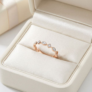 Wholesale New Collection Hand <b>Crafted</b> Fine Jewelry 18K Rose Gold Natural Diamond Stackable <b>Ring</b> Gift For Women Everyday Wear - Product Image 4