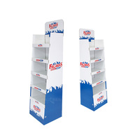 Benutzer definierte Supermarkt Einzelhandel 4 Tier Kraft papier Produkt Boden Display Stand Box Rack Wellpappe Karton Display Stand Box