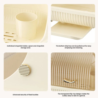 Grote capaciteit servieskast plastic serviesrek bord schaal organizer keuken opbergkast bestek organizer