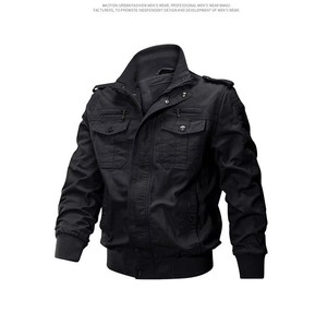 M-6XL Men's Vintage Canvas Quilted <b>Jacket</b> Solid Color Long Sleeve Stand-up Collar Zipper Slim Fit Autumn Casual Outerwear - Product Image 4