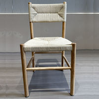 Chaise de salle à manger en bois de style nordique, nouveau design, avec dossier en corde tressée, idéale pour la location événementielle et les mariages