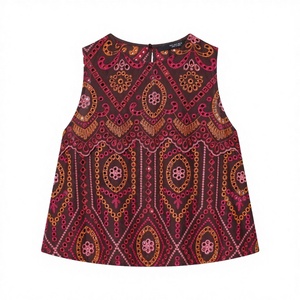 TAOP&ZA Primavera/Verano 2026, Nueva Camiseta sin Mangas para Mujer, Estilo Vintage, Tejida, con Estampado Floral Calado, Transpirable y Ecológica, 100% - Product Image 3