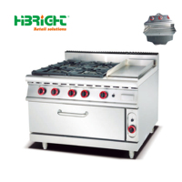 Four de cuisinière à brûleur à gaz vertical Performance avec four à gaz intégré Lava Rock Grill pour une utilisation en boulangerie