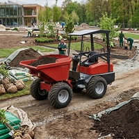 Mini-dumper hydraulique Euro5 CE EPA avec levage par roues, petit dumper de transport pour la construction et l'agriculture