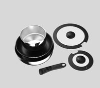 Ensemble de casseroles et poêles en acier inoxydable de qualité supérieure, avec poignée amovible, compatible induction, qualité export