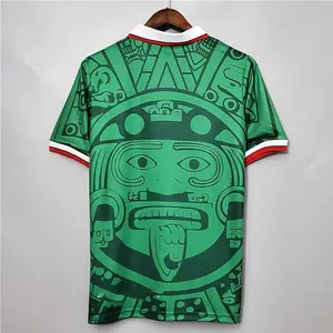 Hoge Kwaliteit 1998 Retro Mexico Groene Voetbal Truien Voetbal Camisetas Man Shirt Custom Logo Voetbal Jersey