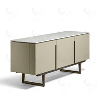Buffet moderne en cuir véritable Sadder, tables et buffets, buffet moderne en bois