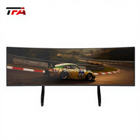 Soporte de Aluminio Resistente y Ajustable para Tres Monitores, para Simuladores de Carreras, para una Experiencia de Juego Inmersiva