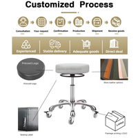 Tabouret de salon professionnel AntluPlus à réglage rotatif à 360 degrés, chaise de beauté pivotante avec roulettes