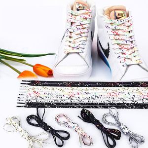 Lacets de chaussures de haute qualité imprimés à l'encre pour AJ1, SB Dunks, lacets effet éclaboussures d'encre, lacets plats en polyester de 8 mm pour Jor-dans - Product Image 1