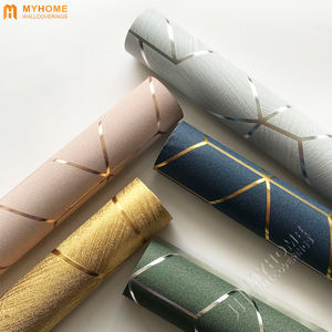 ورق جدران فاخر من الفينيل بلون ذهبي وردي ثلاثي الأبعاد لغرف النوم - Product Image 1