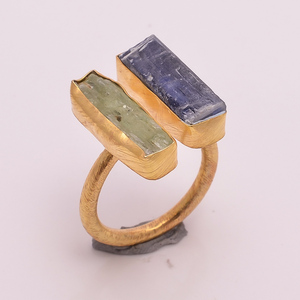 แหวนพลอยอเมทิสต์ทองเหลืองชุบทองคุณภาพสูงเครื่องประดับชุบทองเวอร์เมอิลเครื่องประดับทองเหลืองโบราณ - Product Image 4