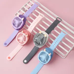 China manufacturer led light wrist strap air cooler rechargeable hand watch mini fan toy for kids