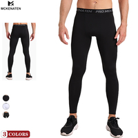 Leggings et pantalons de compression pour hommes à taille élastique, en Spandex/Polyester, vêtements de sport respirants et à séchage rapide pour les entraînements en salle de sport
