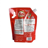 Sachets souples personnalisés en gravure et impression tampon, durables, en PET/PP, avec bec verseur et fermeture supérieure, pour lessive en poudre
