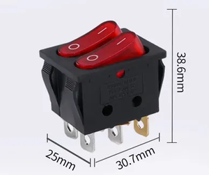 Tùy chỉnh 6 pin 2 tốc độ nút màu đỏ trên Off thuyền duy nhất tự động thuyền xe AC 125/250V Rocker chuyển đổi - Product Image 3