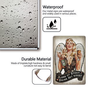 Letrero de Metal Personalizado, Arte Retro para Pared, Placa Vintage con Imágenes de Pin-up Girls, Venta al Por Mayor de Fábrica, para Bar, Hogar, Club - Product Image 6