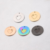 Nouveau Collier de Couple en Acier Inoxydable Poli Miroir, Grand Pendentif Cœur Entrelacé, Accessoires DIY pour Bracelet et Collier