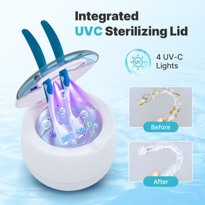 ODM 2025 yeni ultrasonik UV temizleme takı yıkama diş yanlış diş Aligner tutucu ağız koruyucusu ultrasonik protez temizleyici - Product Image 4