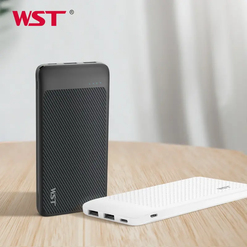 WST Popular Portable over 500 rechargeable times 10000 mAh battery charger fast charging power banks