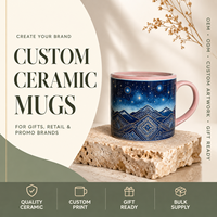Taza de Cerámica Personalizada con Diseño de Montaña Celestial Dorada, Lista para Regalo, Taza para Café o Té, para Promociones, Minoristas, Marcas Corporativas, OEM, ODM