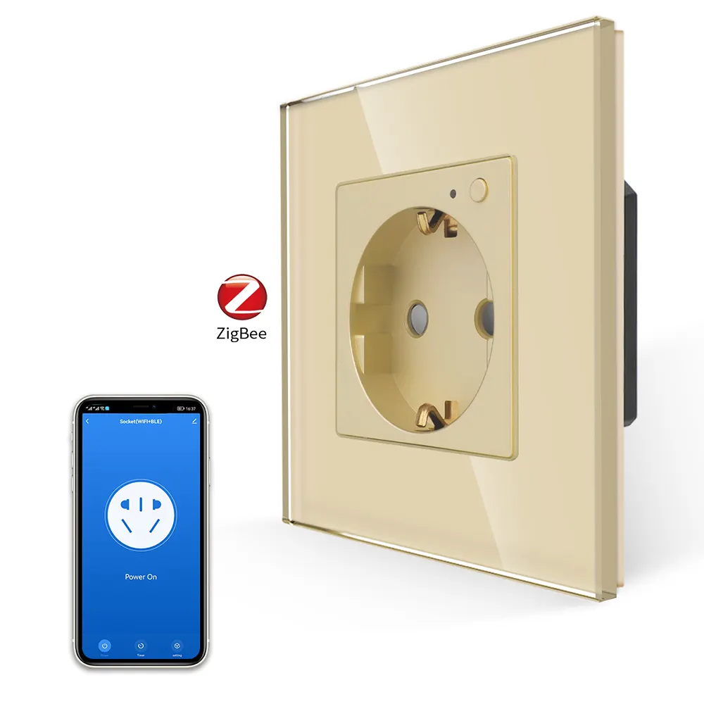 Bingoelec Smart Germany WiFi Power Wall Electric Plugs Remote Control Schuko EU Zigbee Sockets