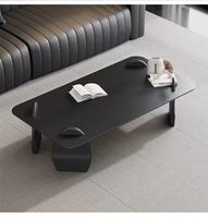 Table basse en verre trempé, table à thé rectangulaire minimaliste de style italien pour salon