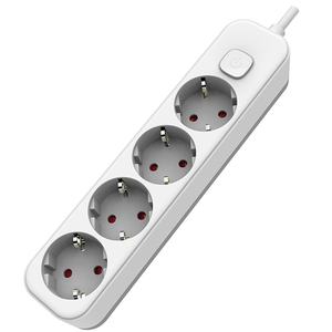 Multipresa a 4 prese con interruttore, cavo da 1,5 metri, colore bianco; ideale per collegare diversi dispositivi elettrici. - Product Image 2