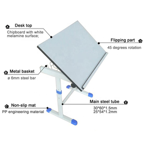 Bureau à <span class=keywords><strong>dessin</strong></span> mdf réglable, à la hauteur, pour étudiant en Art ou d'ingénierie, <span class=keywords><strong>table</strong></span> d'école en plastique - Product Image 2