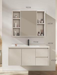 Modern wall mounted bathroom <b>vanity</b> cabinet with <b>LED</b> smart <b>mirror</b> waterproof and moisture-proof washbasin customizable - Product Image 4