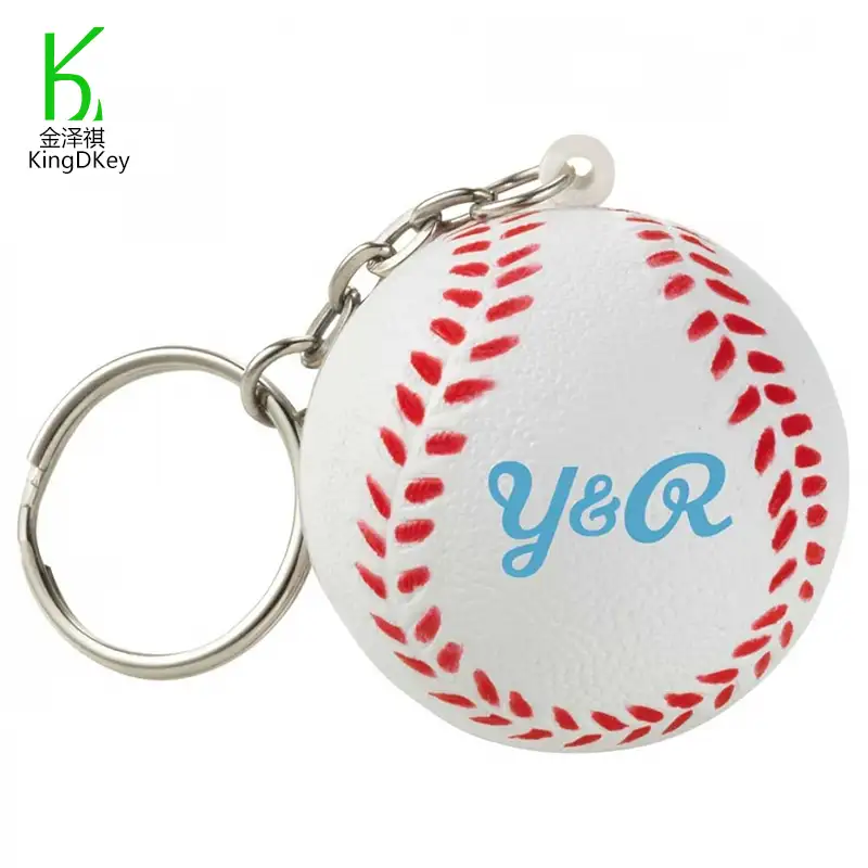 Bag Hanger Keychain Wholesale Assorted Baseball Keyring Advertising Soft PVC Ball Keychain For Bag Decoration