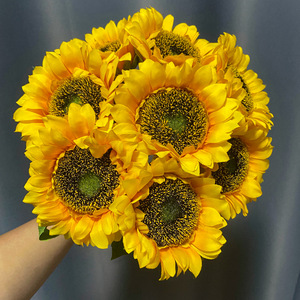 Girasol de simulación para boda, flor artificial individual, girasol de imitación, accesorios para fotografía en casa, flor de boda al por mayor - Product Image 1