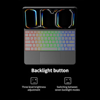 Clavier magnétique sans fil OEM pour iPad avec rétroéclairage 7 couleurs, touches à ciseaux, pavé tactile multi-touch et panneau en alliage d'aluminium