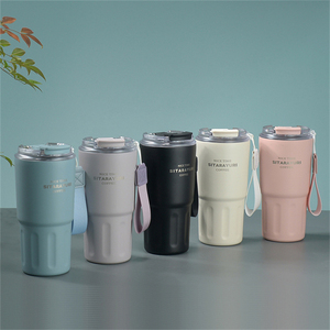 High Quality Custom 600ml Portable Double Wall Vacuum Thermos <strong>Car</strong> <strong>Cup</strong> Stainless Steel Insulated Coffee Tumbler <strong>Mug</strong> with Straw