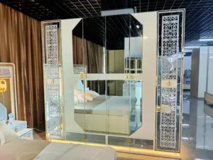 Set Cermin Rias Loteng Vietnam Ukuran Hotel Furnitur Bingkai Tempat Tidur King Modern Lainnya dengan Penyimpanan
